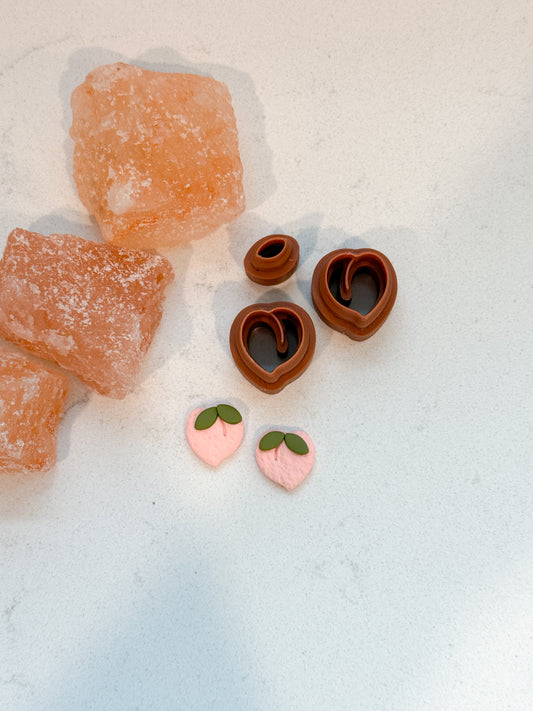 PEACH STUD SETS | SUMMER | FRUIT | CLAY CUTTERS