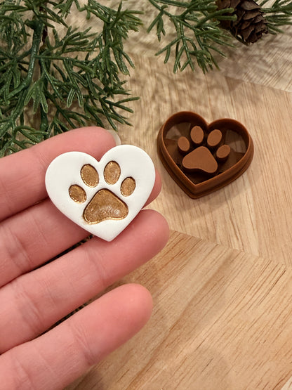 PET PAW HEART CLAY CUTTER | VALENTINES HOLIDAY | POLYMER CLAY CUTTER