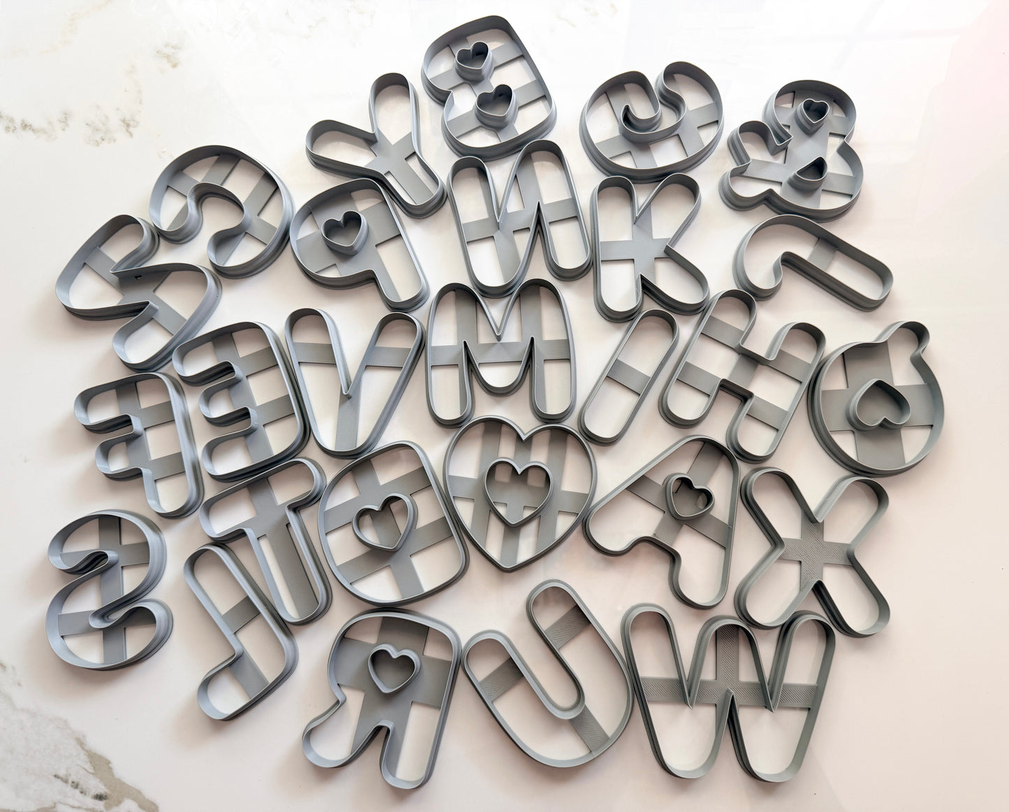 LARGE HEART BUBBLE LETTERS | ALPHABET | POLYMER CLAY CUTTERS