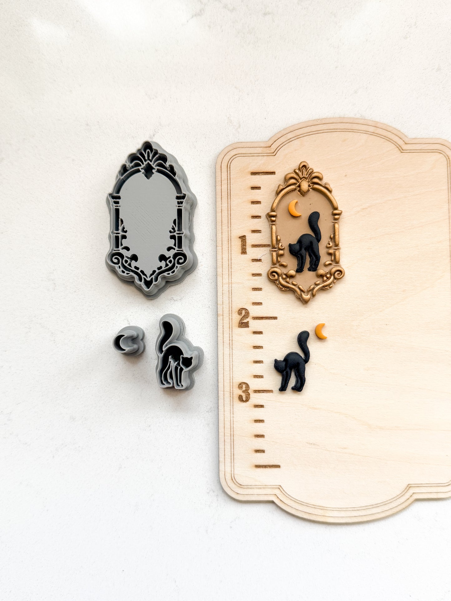 THE BLACK CAT FRAME 3PC SET | POE.MS | EDGAR ALLEN POE INSPIRED | POLYMER CLAY CUTTERS