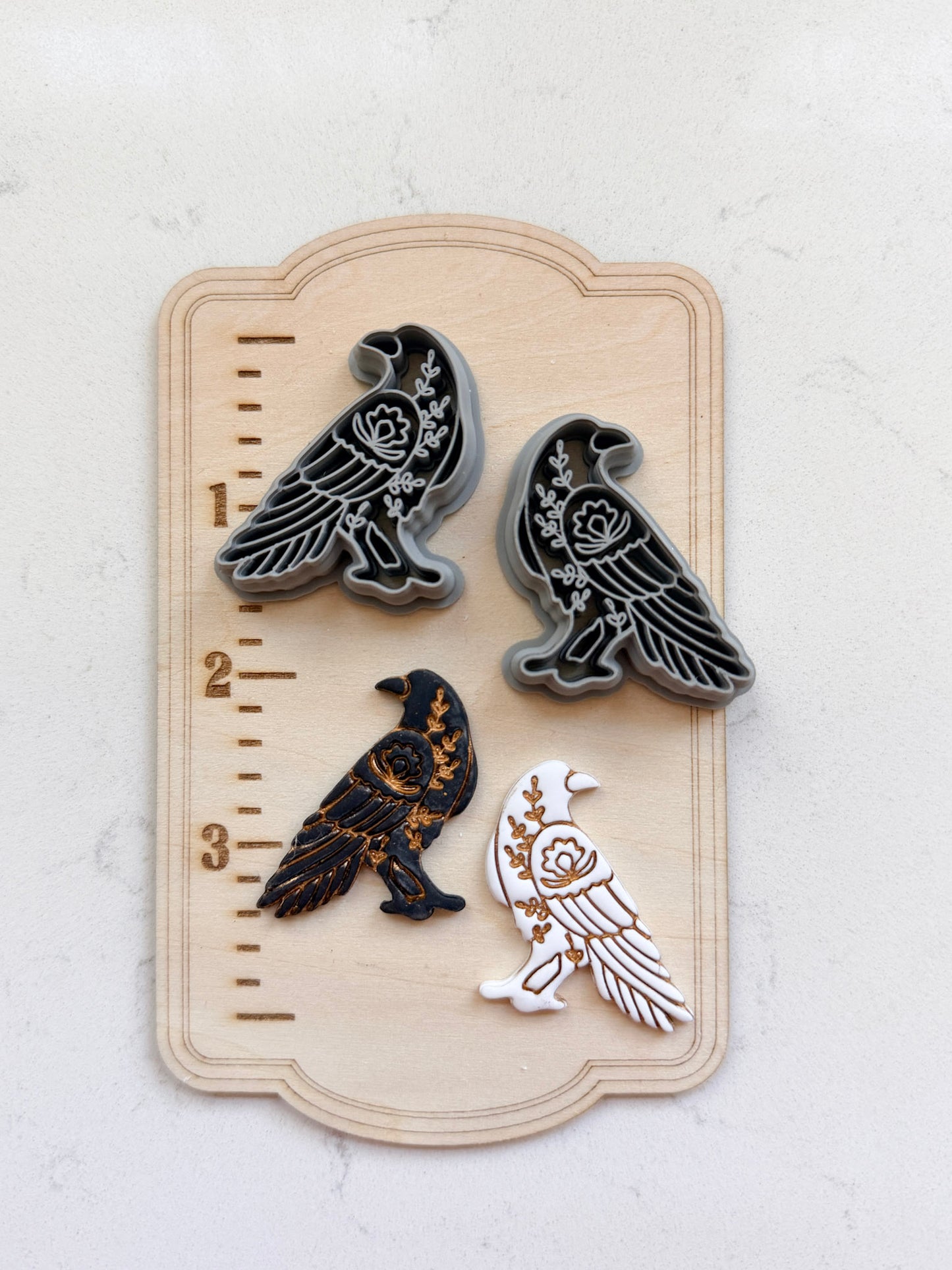 FLORAL CROW | FALL AUTUMN | POLYMER CLAY CUTTERS