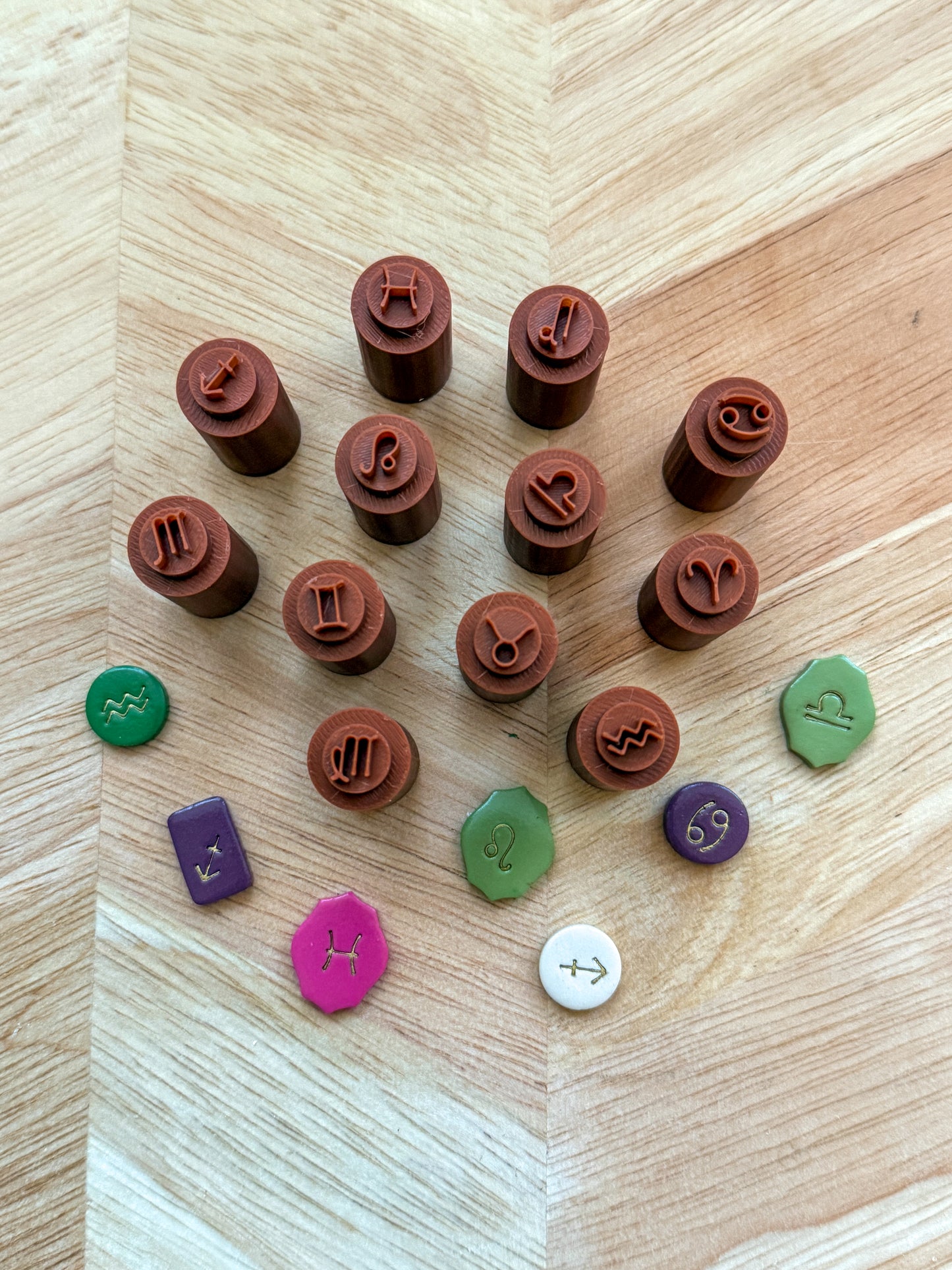 ZODIAC STAMP SET | ASTROLOGY | POLYMER CLAY STAMPS