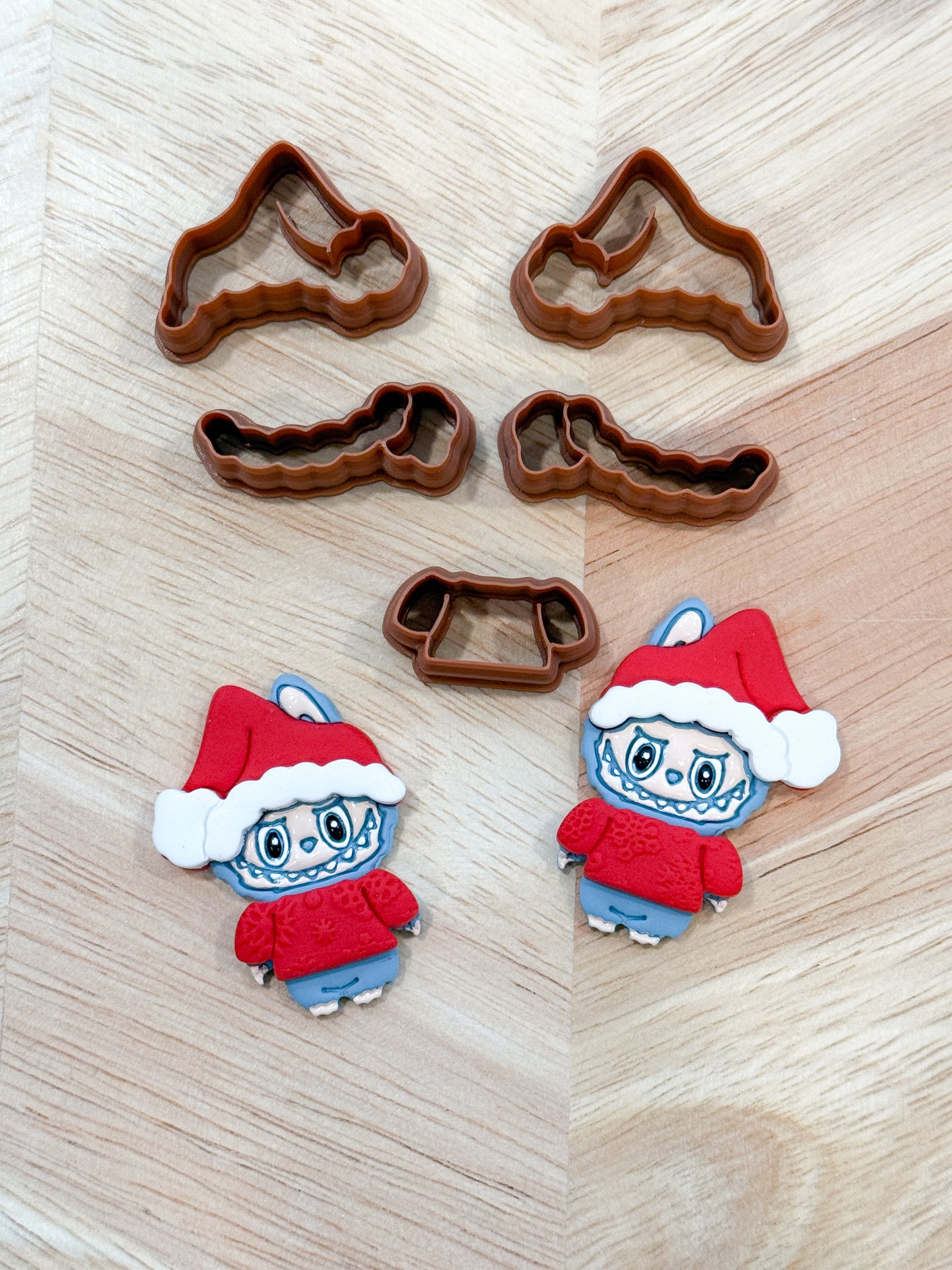 LABUBU EARRING CHRISTMAS SANTA SET| VIRAL TIKTOK | BLIND BOX | POLYMER CLAY CUTTERS