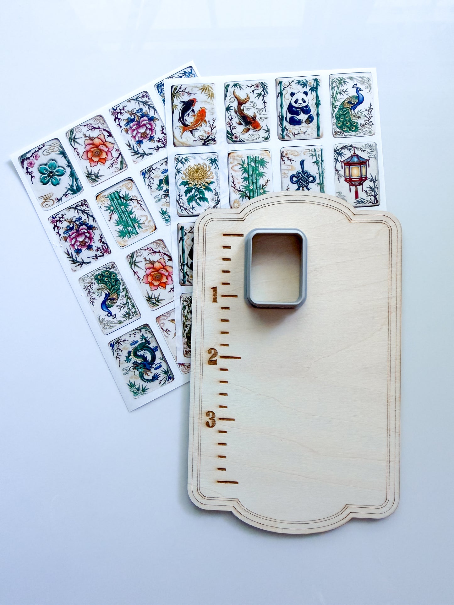 PCC 227 MAHJONG TILE & CUTTER SET | TRANSFER PAPER FOR POLYMER CLAY