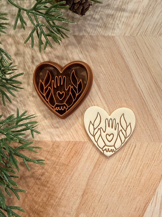 HAND HEART CLAY CUTTER | VALENTINES HOLIDAY | POLYMER CLAY CUTTER