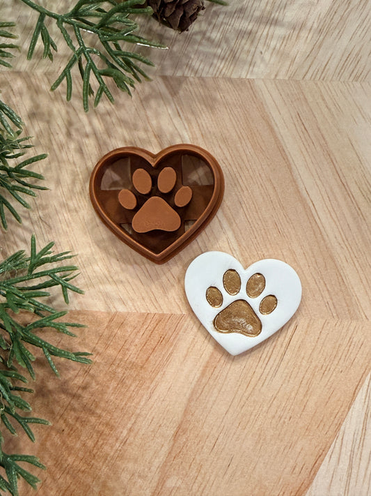 PET PAW HEART CLAY CUTTER | VALENTINES HOLIDAY | POLYMER CLAY CUTTER