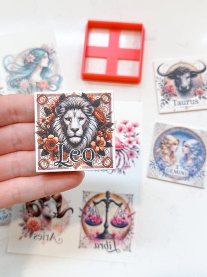 ZODIAC MAGNET TRANSFER PAPER & CUTTER | PCC SET 019 | TRANSFER PAPER | CLAY CUTTER