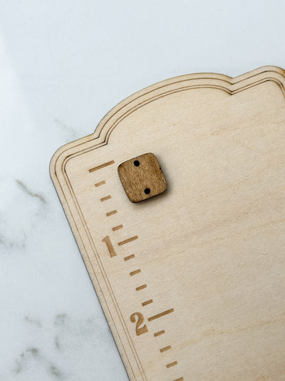 SQUARE WOOD STUD FRONT, CONNECTOR, CHARM PACK | 10PC