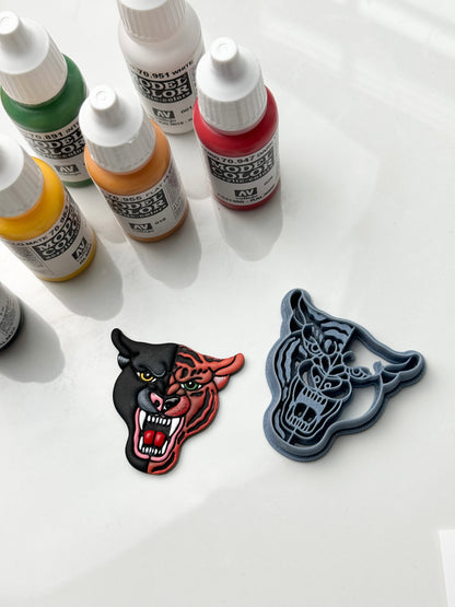 Panther Tiger Head | Tattoo | Clay Cutters