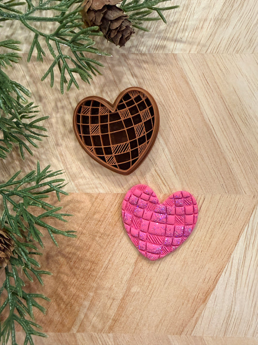 DISCO HEART RETRO CLAY CUTTER | VALENTINES HOLIDAY | POLYMER CLAY CUTTER