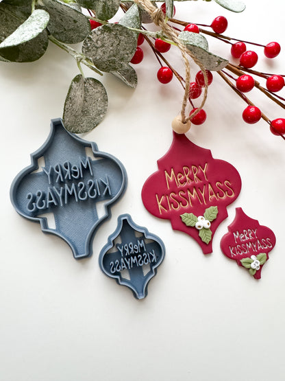 MERRY KISSMYASS ORNAMENT | INAPPROPRIATE | CLAY CUTTER