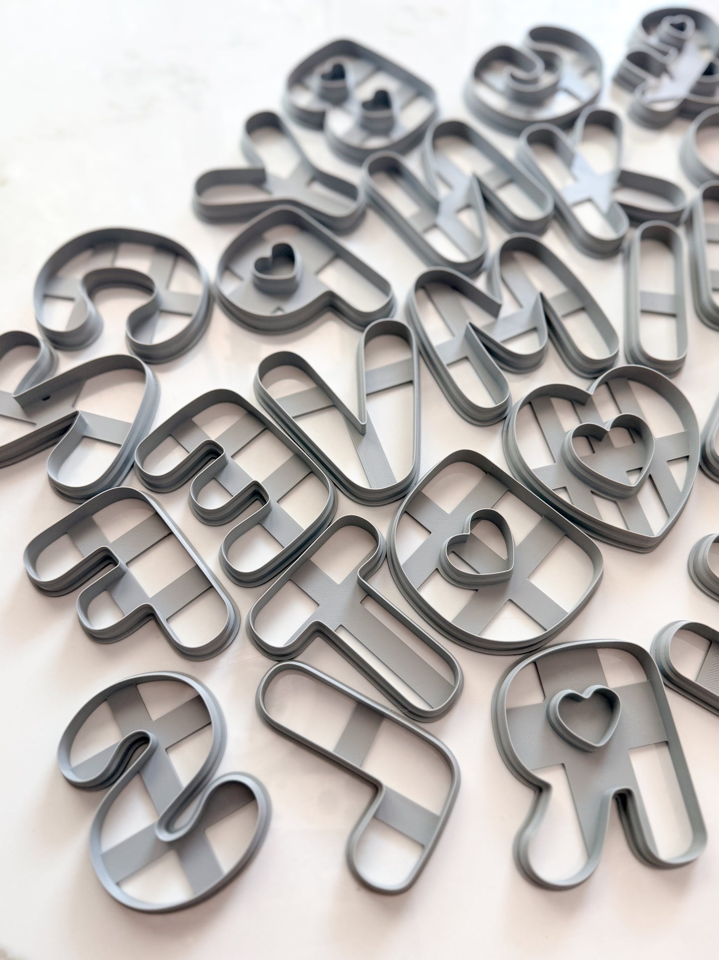 LARGE HEART BUBBLE LETTERS | ALPHABET | POLYMER CLAY CUTTERS