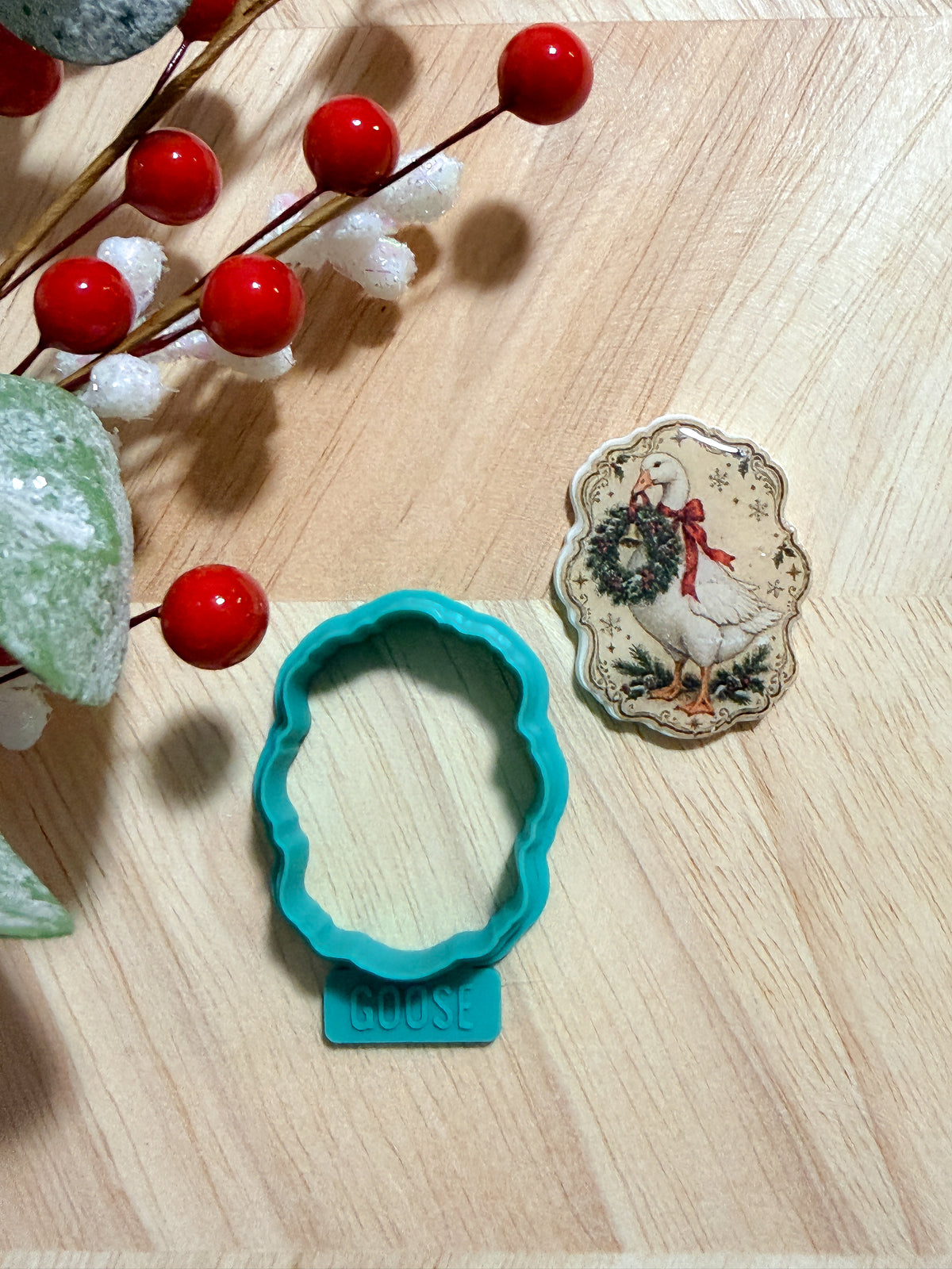 ANTIQUE GOOSE  HOLIDAY EARRING TRANSFER PAPER CUTTER BUNDLE | TRANSFER PAPER FOR POLYMER CLAY