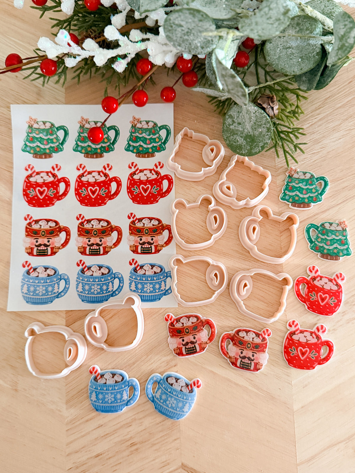 HOT COCO MUG BIG BUNDLE TRANSFER PAPER CUTTER BUNDLE | CLAY CUTTERS & TRANSFER PAPER FOR POLYMER CLAY