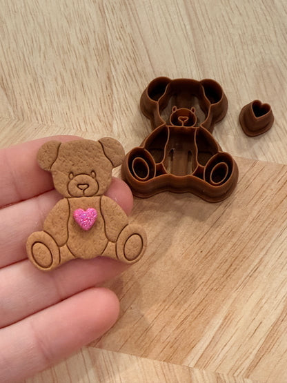 TEDDY BEAR & HEART CLAY CUTTER SET | VALENTINES HOLIDAY | POLYMER CLAY CUTTER