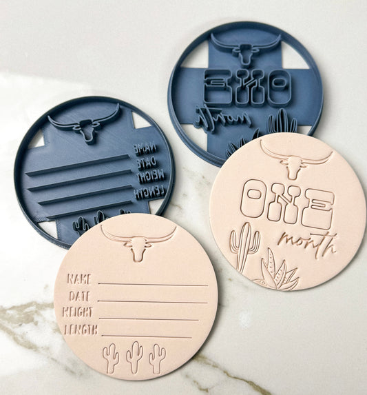 Country Western Baby Milestone | Disk Clay Cutters
