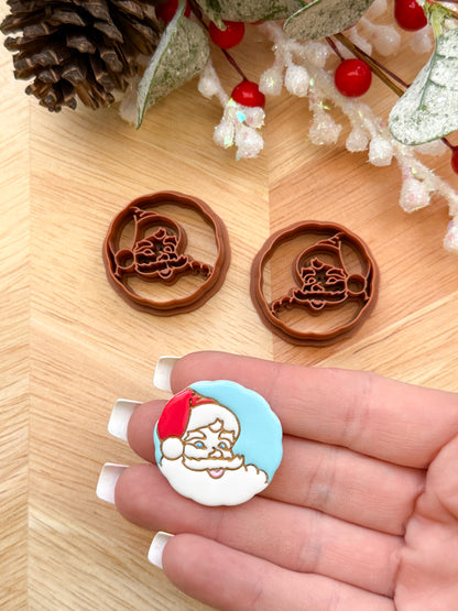 SANTA FACE MEDALLIAN | CHRISTMAS HOLIDAY | CLAY CUTTER