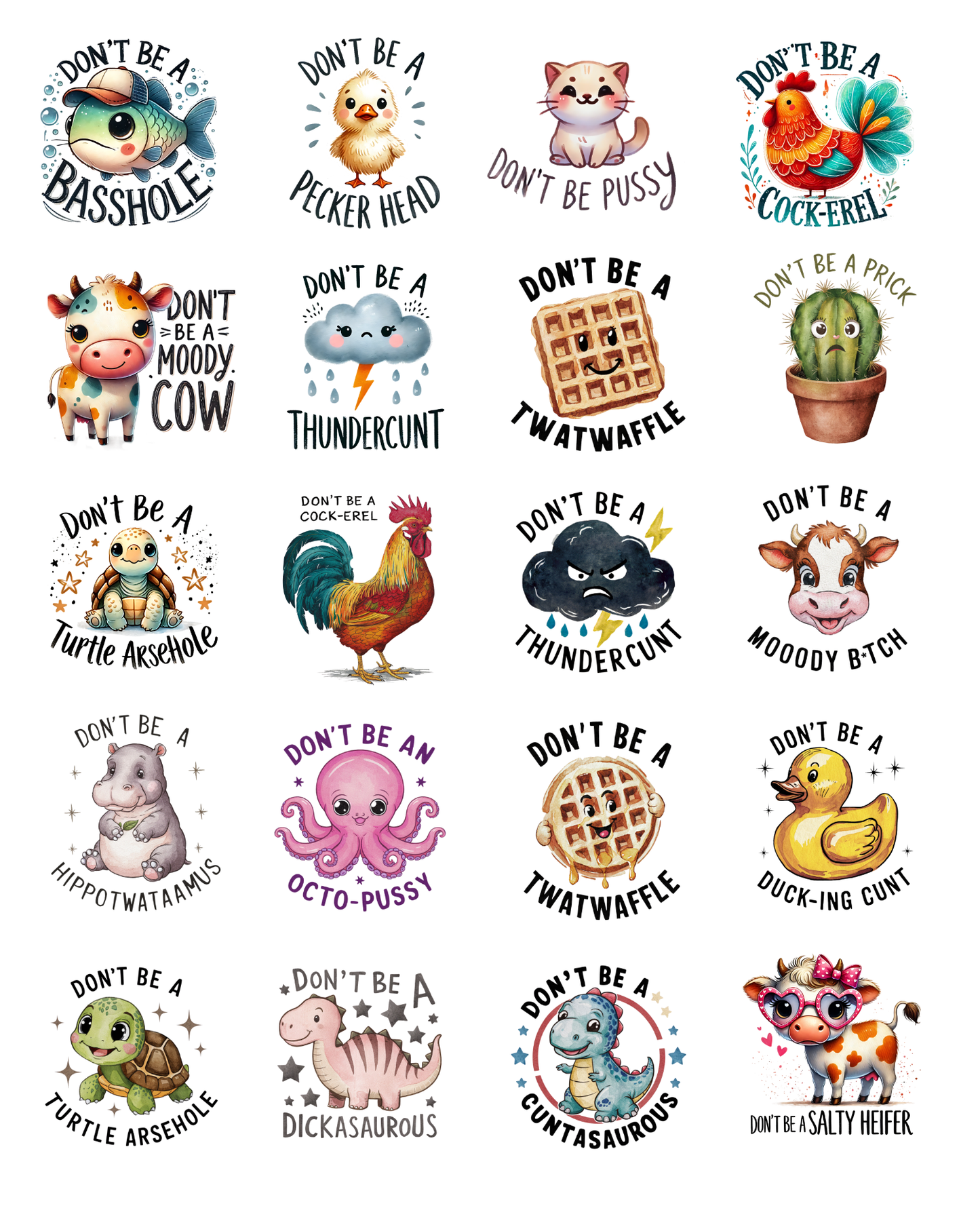 TILE 19 ADULT HUMOR TRANSFER PAPER SET | TRANSFER PAPER & CLAY CUTTER