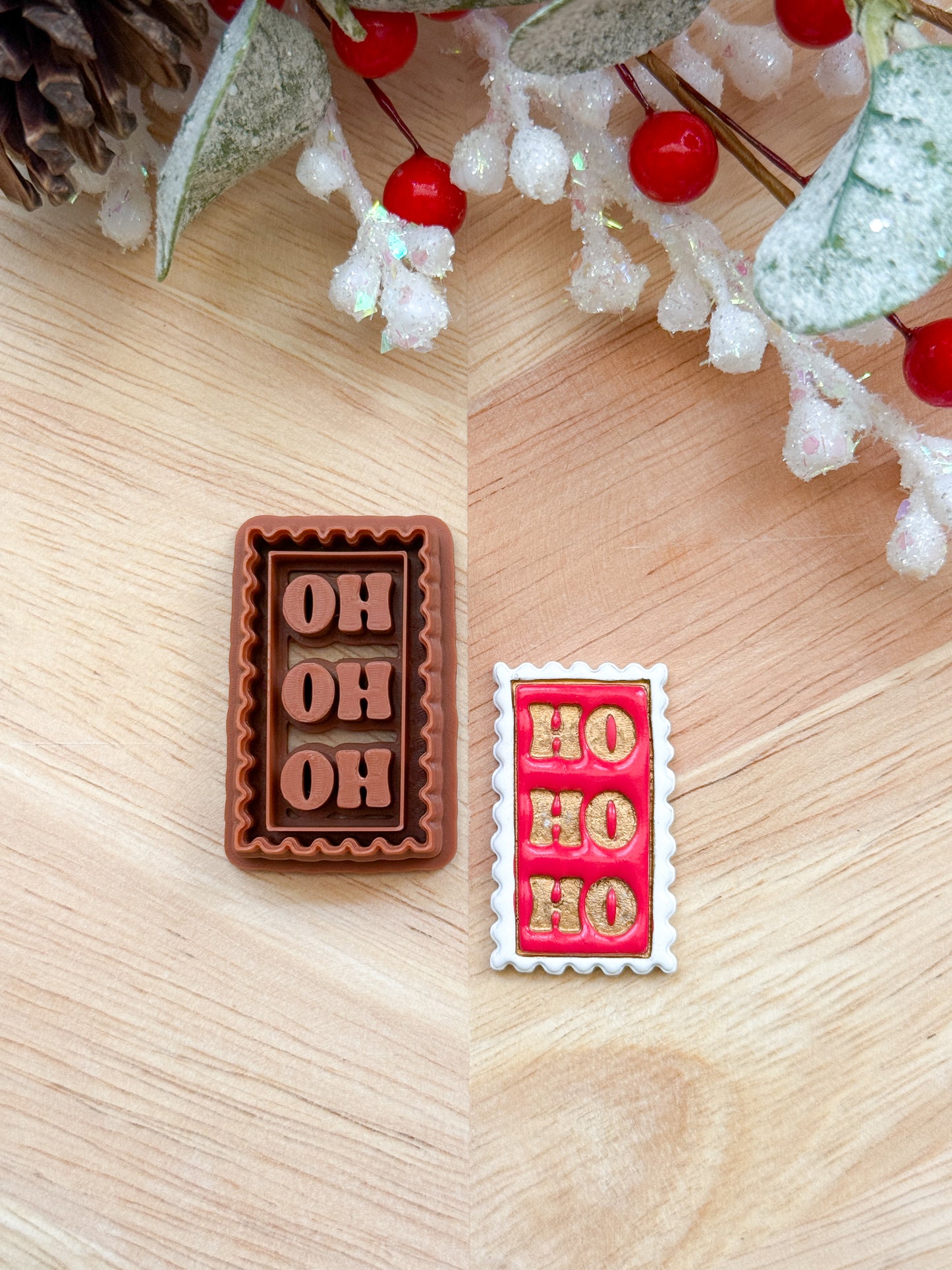 HO HO HO STAMP | CHRISTMAS HOLIDAY | CLAY CUTTER