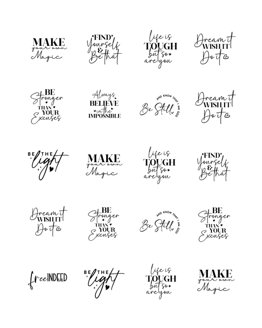 PCC 2273 AFFIRMATIONS Transfer Paper | THE CHARM BAR