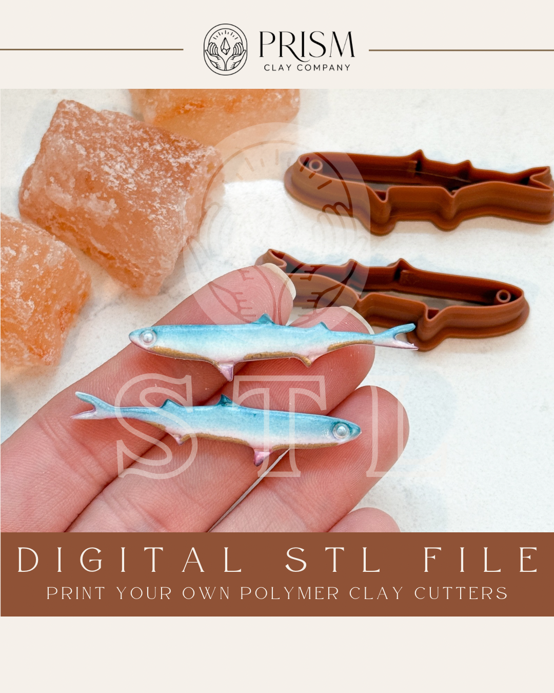 Sardine STL File | Digital Instant Download | 3D Printing STL File | Polymer Clay Tool | Polymer Clay Cutter STL File