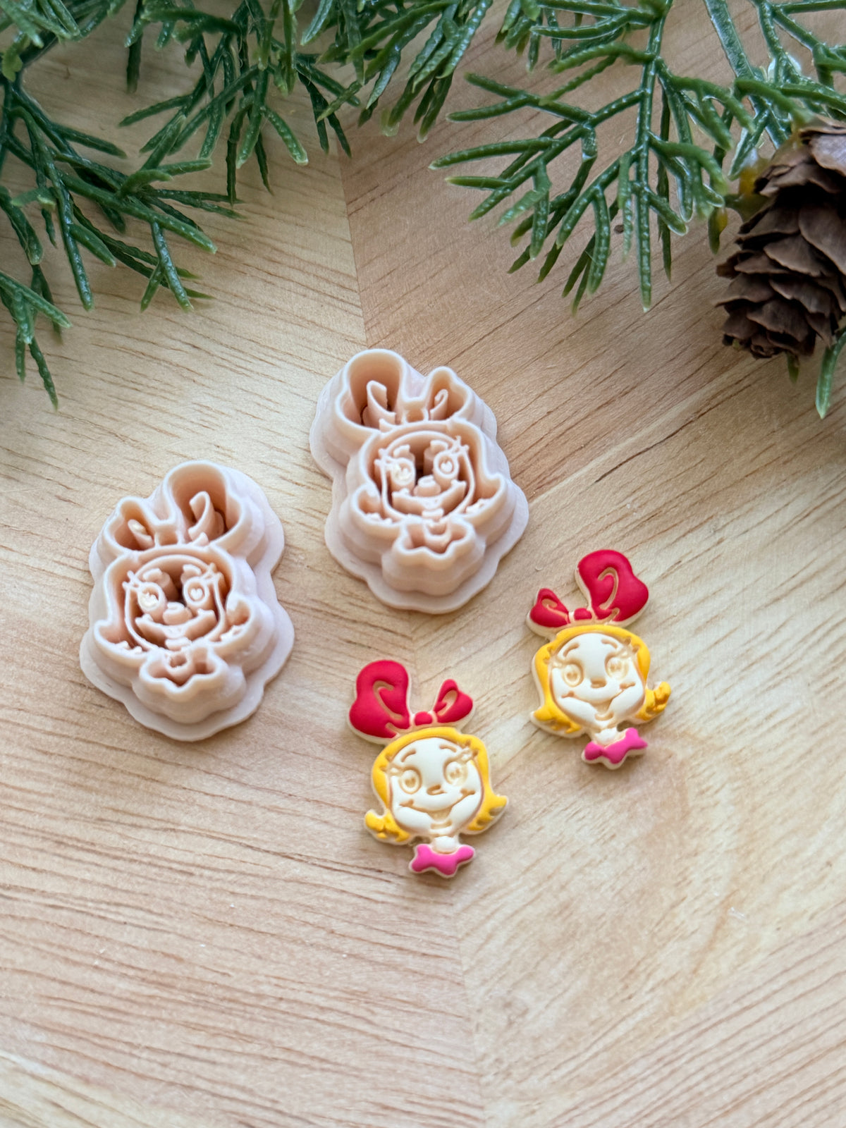 CINDY LOU WHO STUD SET | CHRISTMAS HOLIDAY | POLYMER CLAY CUTTERS