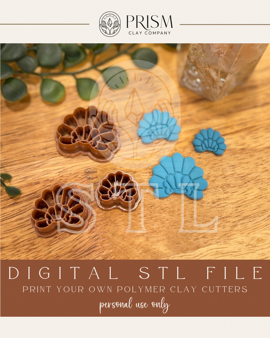 Fancy Shell STL File | 3 Sizes | Digital Instant Download | 3D Printing STL File | Polymer Clay Tool | Polymer Clay Cutter STL File