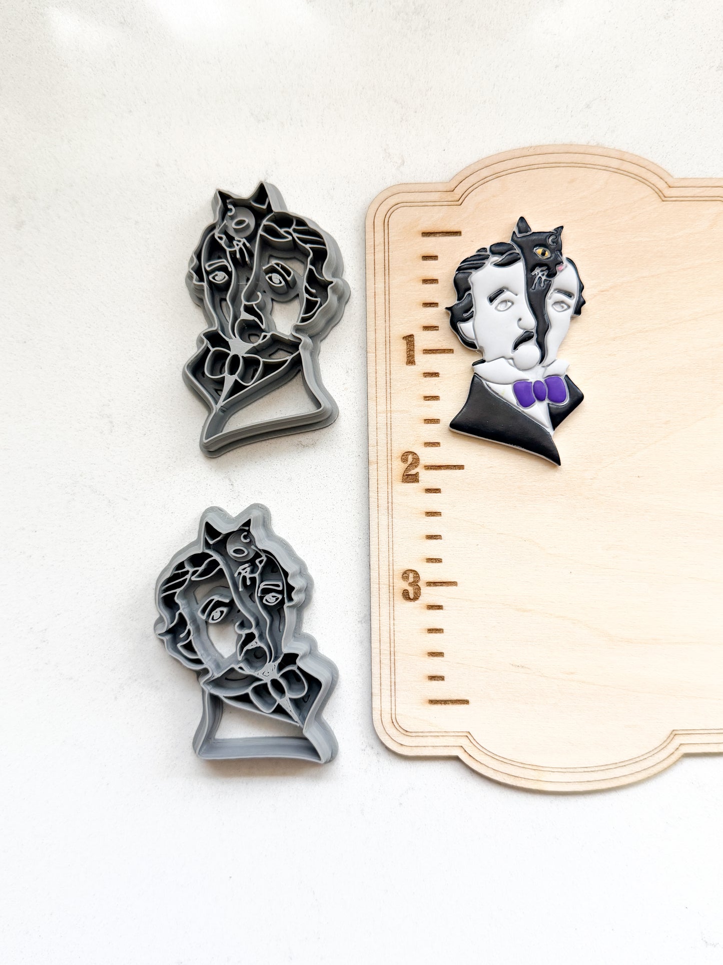 POE BLACK CAT BUST | POE.MS | EDGAR ALLEN POE INSPIRED | POLYMER CLAY CUTTERS