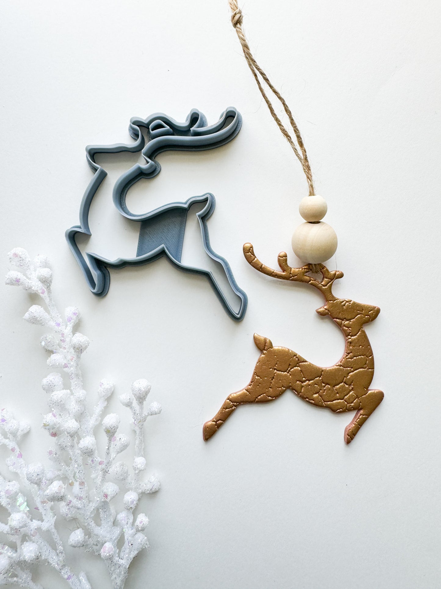 REINDEER JUMPING ORNAMENT | CLAY CUTTER