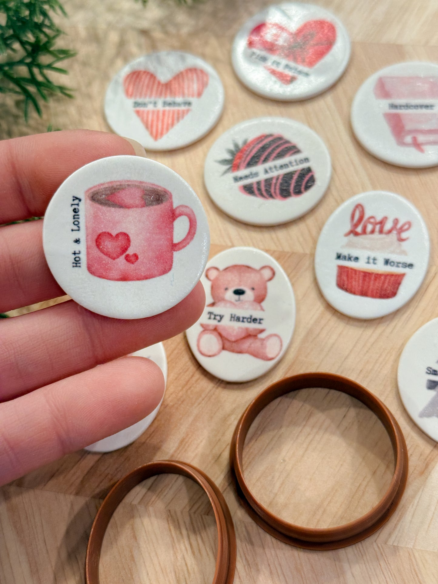 SARCASTIC ANTI-VALENTINE TRANSFER PAPER & CUTTERS | MAGNET STATEMENTS | POLYMER CLAY CUTTERS