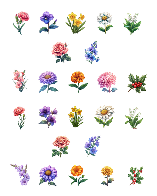PCC 2174 BIRTH FLOWERS Transfer Paper | THE CHARM BAR