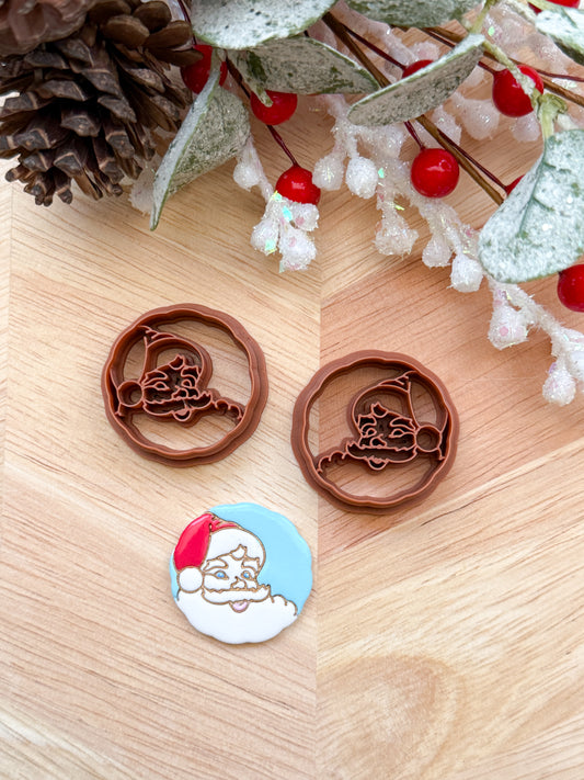 SANTA FACE MEDALLIAN | CHRISTMAS HOLIDAY | CLAY CUTTER