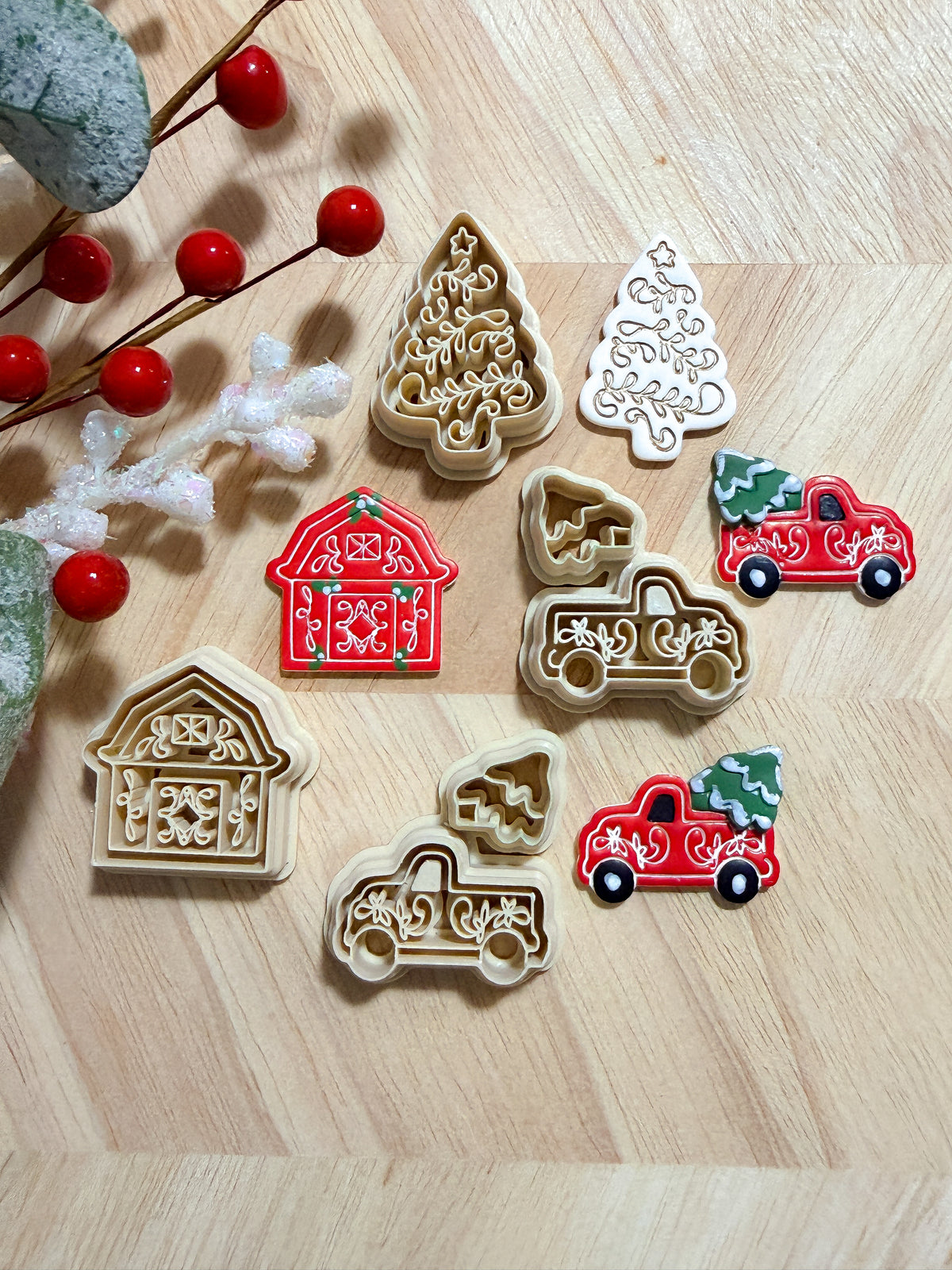 RED BARN CHRISTMAS CLAY CUTTERS | CHRISTMAS | POLYMER CLAY CUTTER