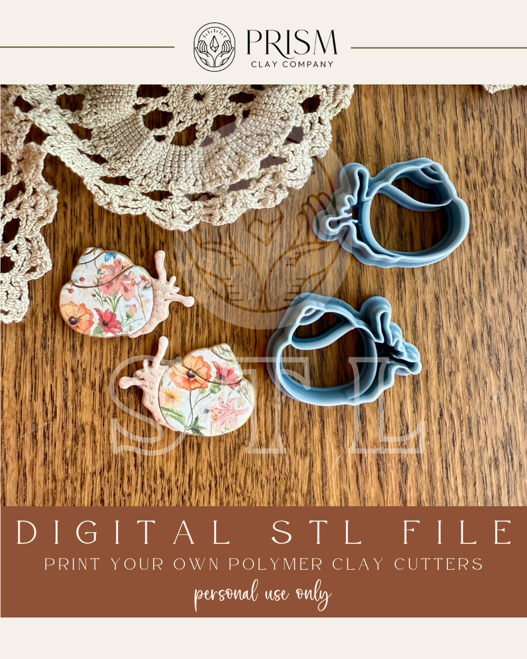 Simple Snail STL File | Digital Instant Download | 3D Printing STL File | Polymer Clay Tool | Polymer Clay Cutter STL File