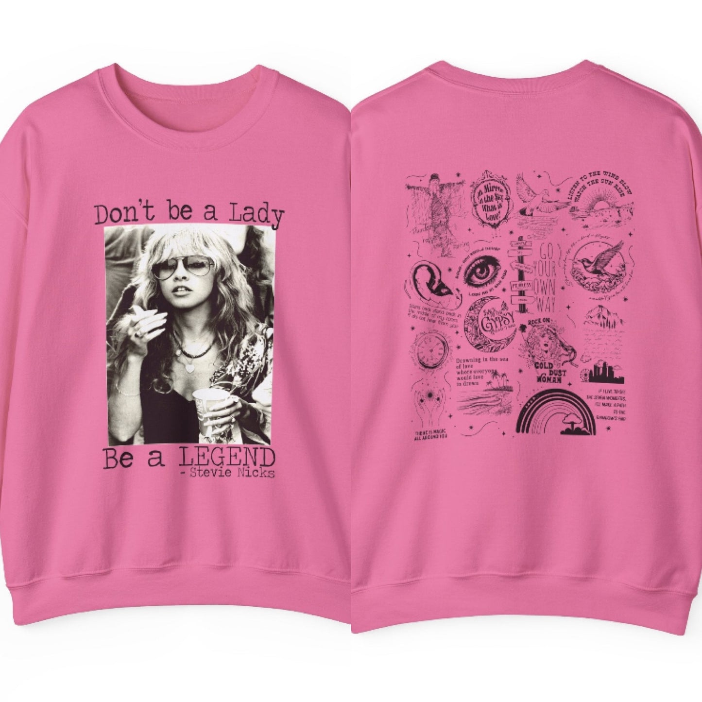 Stevie Nicks "Be A Legend" | Fleetwood Mac Track List | Dark Print | Gildan 18000 Unisex Heavy Blend™ Crewneck Sweatshirt