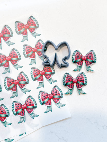 WATERMELON BOW TRANSFER PAPER & CUTTER | PCC SET 020 | TRANSFER PAPER | CLAY CUTTER