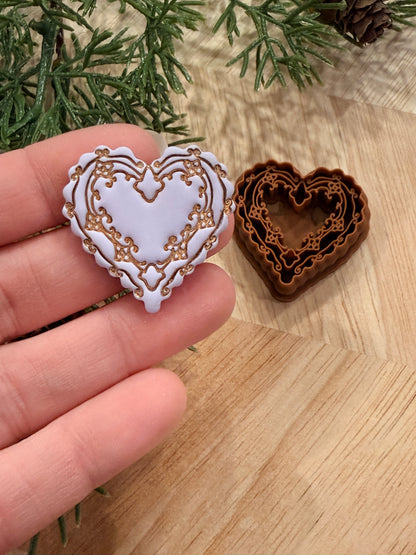 DOILE HEART CLAY CUTTER | VALENTINES HOLIDAY | POLYMER CLAY CUTTER