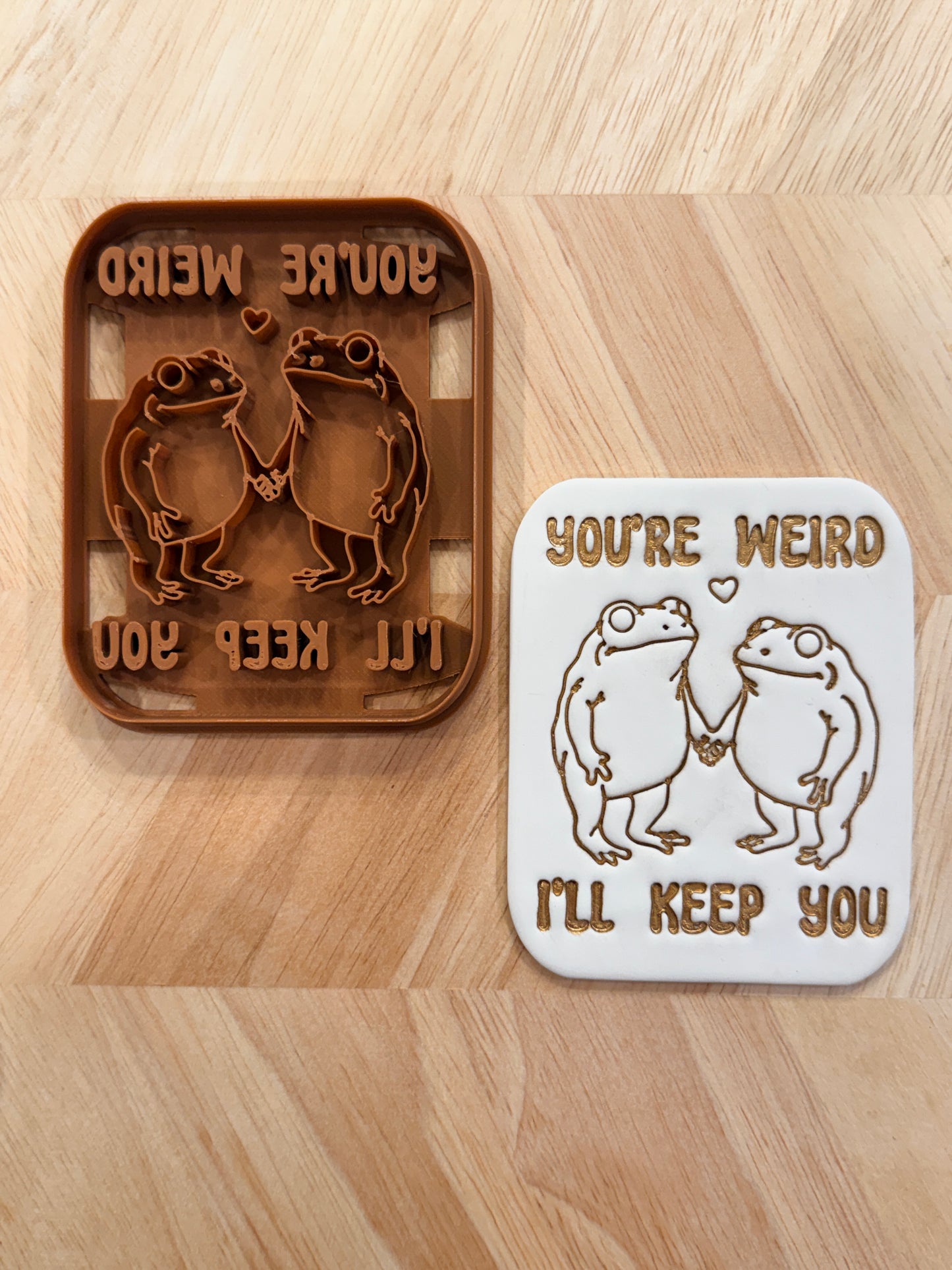 "YOU'RE WEIRD" FROGS EXTRA LARGE CLAY CUTTER | VALENTINES HOLIDAY | POLYMER CLAY CUTTER