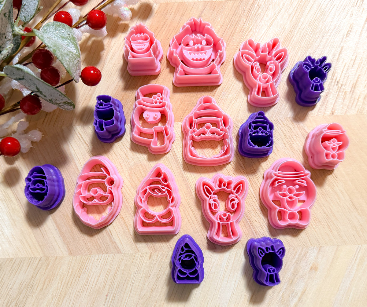 NOSTALGIC RUDOLPH the RED NOSE REINDEER & FROSTY CHARACTERS CLAY CUTTERS | CHRISTMAS | POLYMER CLAY CUTTER