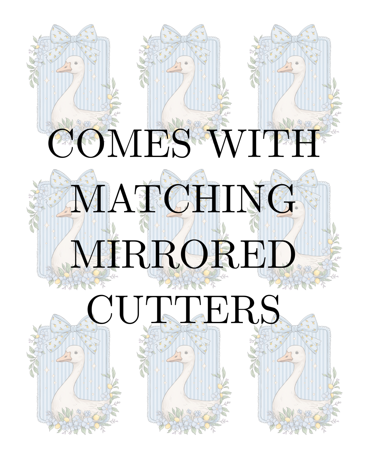 BLUE BOW GOOSE TRANSFER PAPER & CUTTERS | POLYMER CLAY CUTTERS