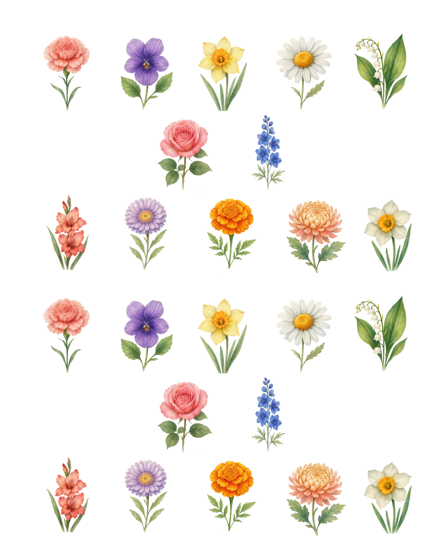 PCC 2164 BIRTH FLOWERS Transfer Paper | THE CHARM BAR