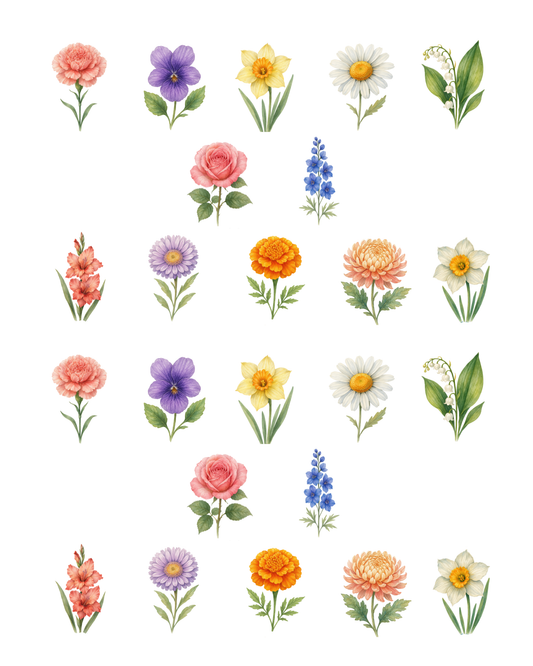 PCC 2164 BIRTH FLOWERS Transfer Paper | THE CHARM BAR