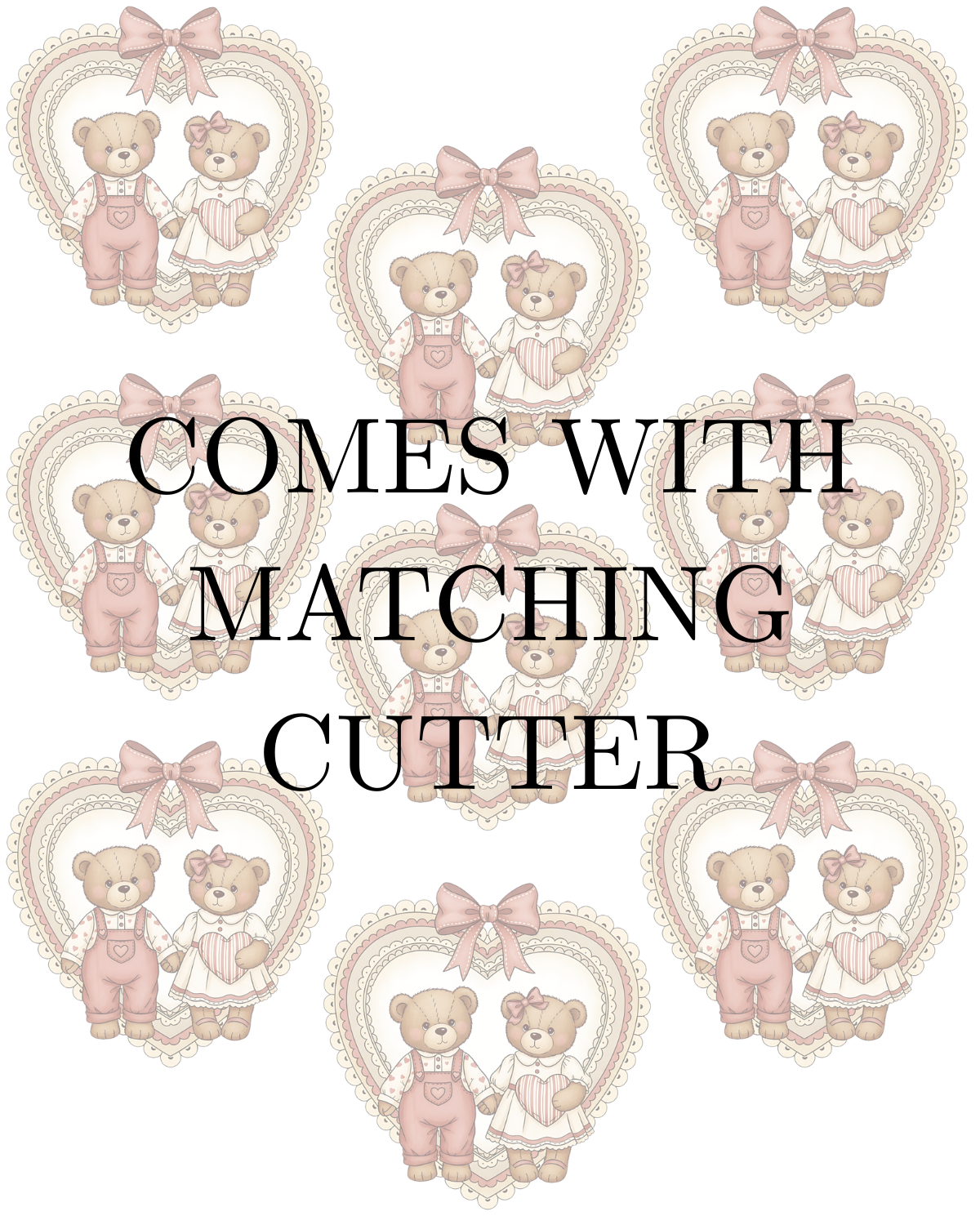 TWO BEARS HEART TRANSFER PAPER & CUTTERS | POLYMER CLAY CUTTERS