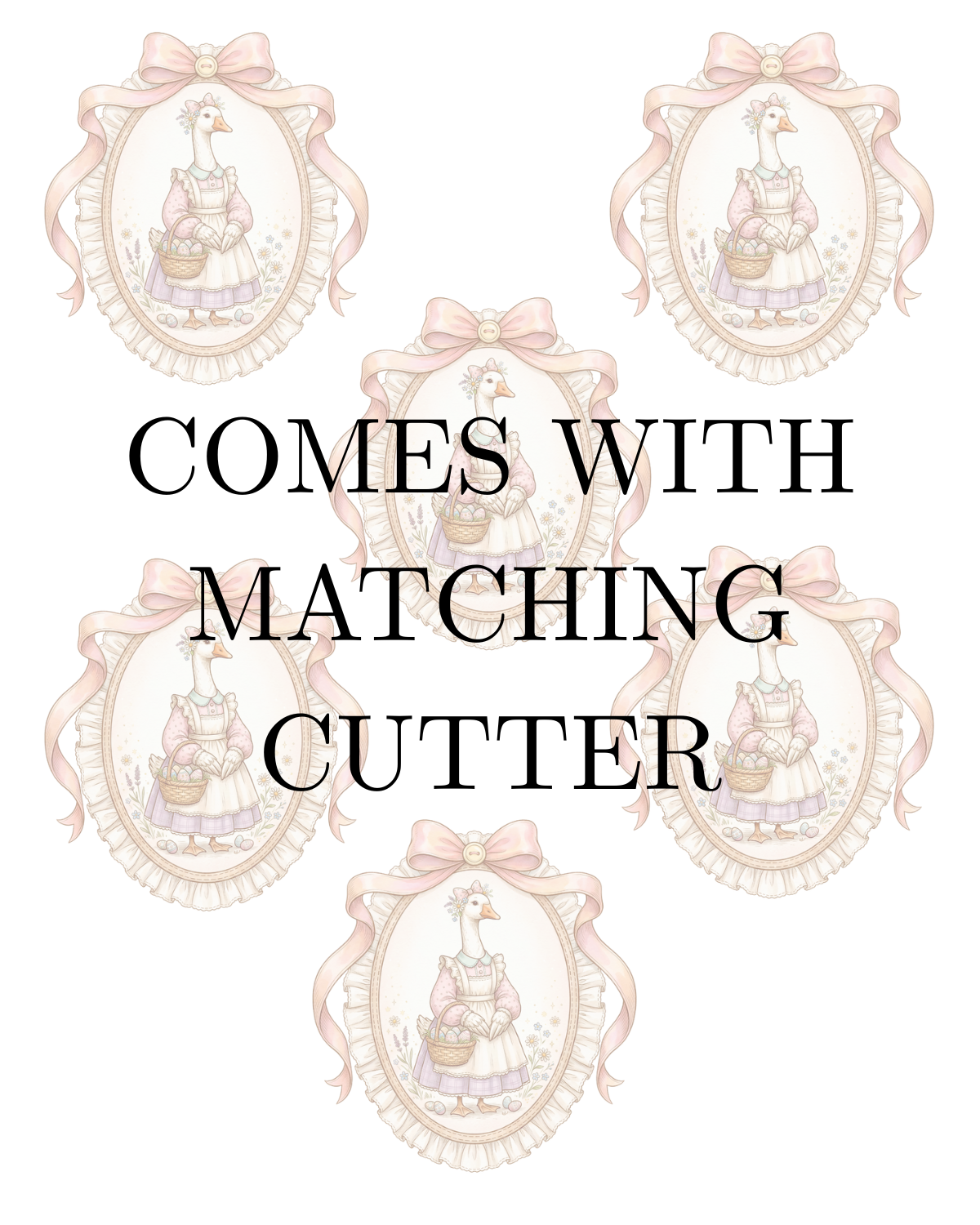 PINK BOW GOOSE TRANSFER PAPER & CUTTERS | POLYMER CLAY CUTTERS