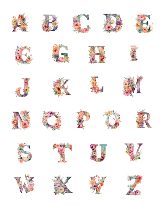 PCC 2030 NEW FLORAL ALPHABET Transfer Paper | THE CHARM BAR