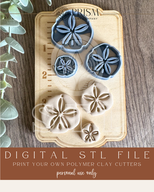 Sand Dollar STL File | 3 Sizes | Digital Instant Download | 3D Printing STL File | Polymer Clay Tool | Polymer Clay Cutter STL File