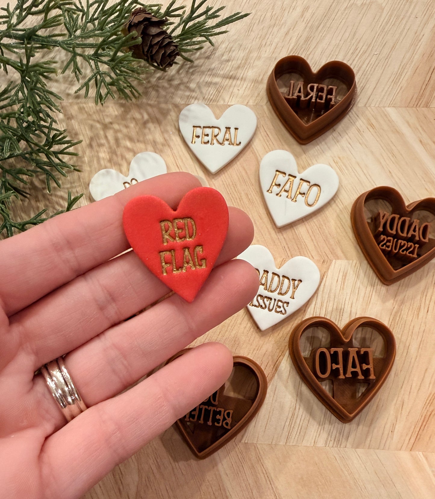 ANTI-CONVERSATION HEARTS CLAY CUTTERS | VALENTINES HOLIDAY | POLYMER CLAY CUTTER