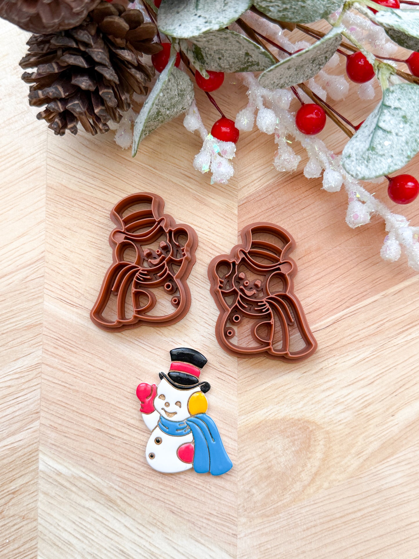 VINTAGE CARD SNOWMAN | CHRISTMAS HOLIDAY | CLAY CUTTER