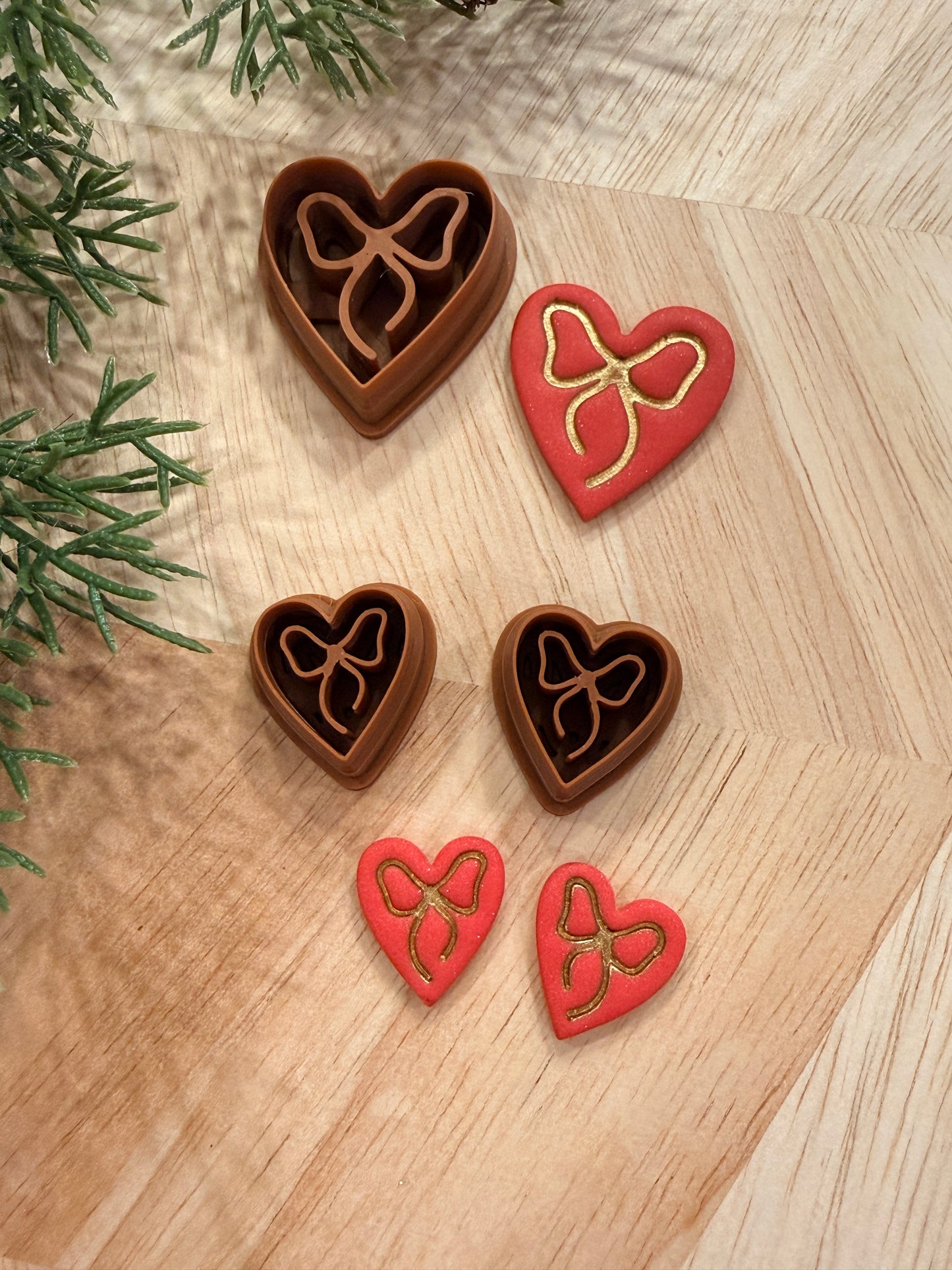 BOW SIMPLE HEART CLAY CUTTER | VALENTINES HOLIDAY | POLYMER CLAY CUTTER