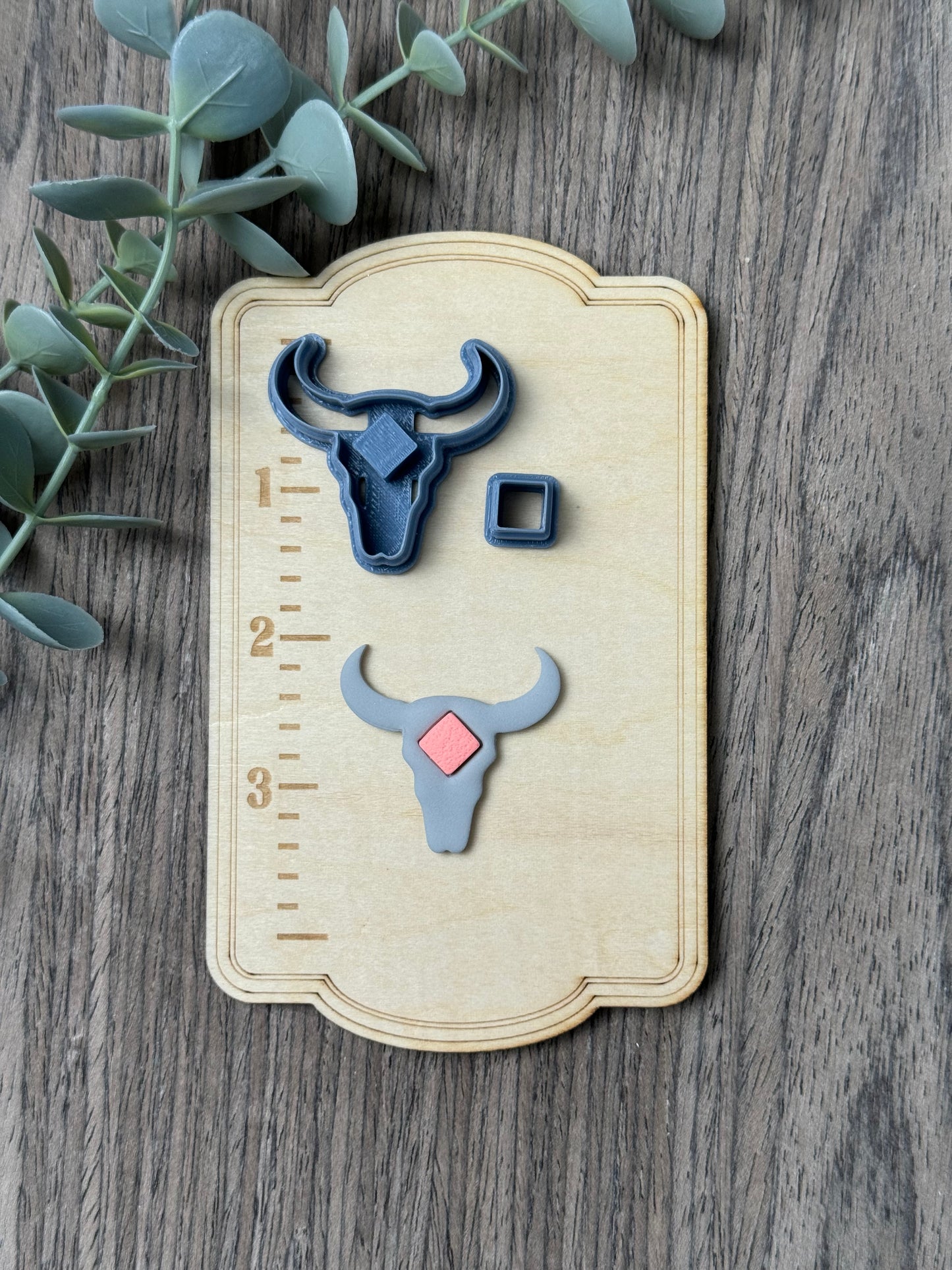 Bull Skull Diamond | Faux Turquoise | Country Western Clay Cutters